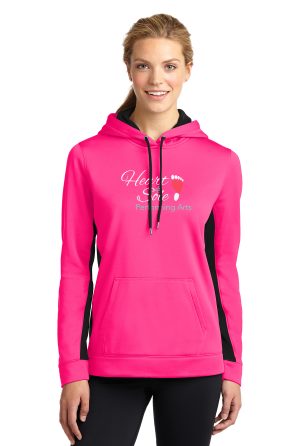 Sport-Tek® Ladies Sport-Wick® Fleece Colorblock Hooded Pullover